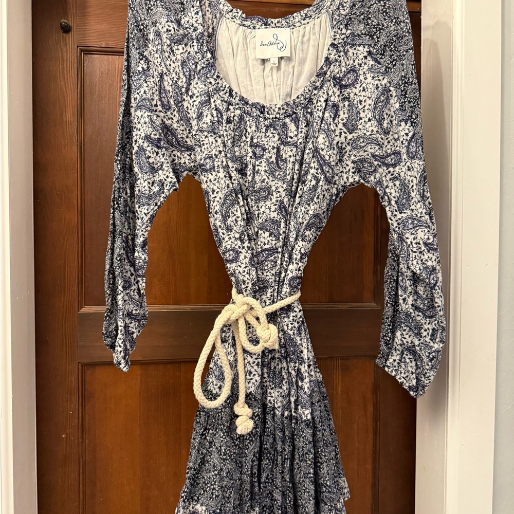 Sam Edelman Blue and White Long Sleeve Dress